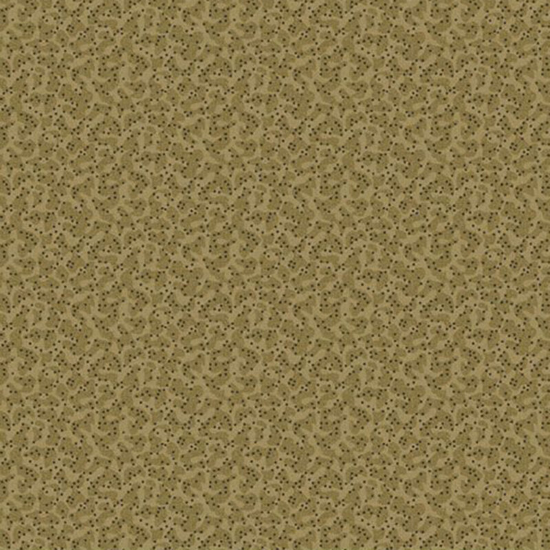 Green fabric with an organic abstract design.