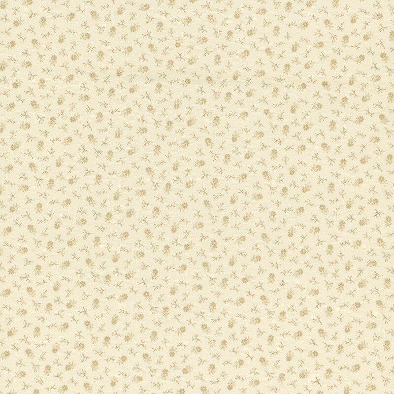A tonal cream fabric with tiny flowers and sprigs. 