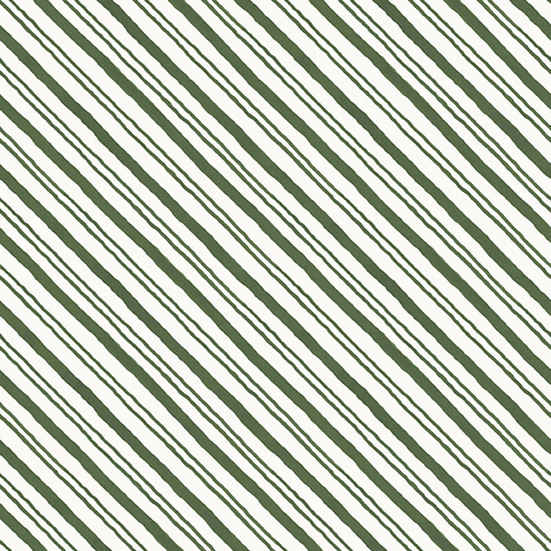 A green and white stripe fabric. 
