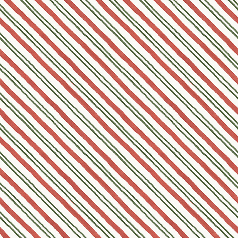 A green, red, and white stripe fabric. 