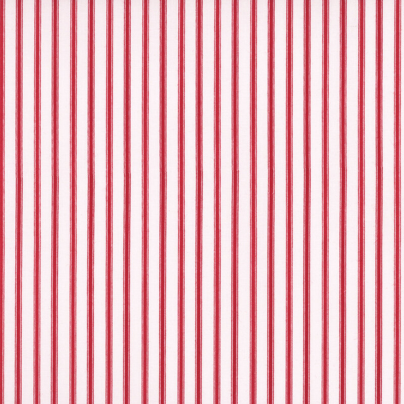 snow white fabric with red stripes