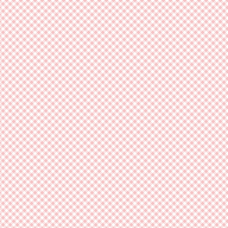white fabric featuring a light pink gingham pattern