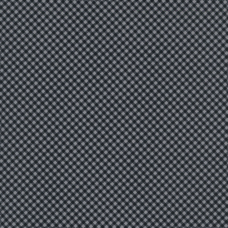 dark gray fabric featuring a black gingham pattern