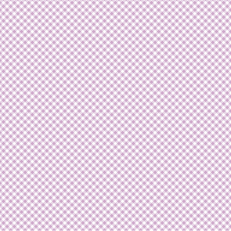 white fabric featuring a lavender gingham pattern