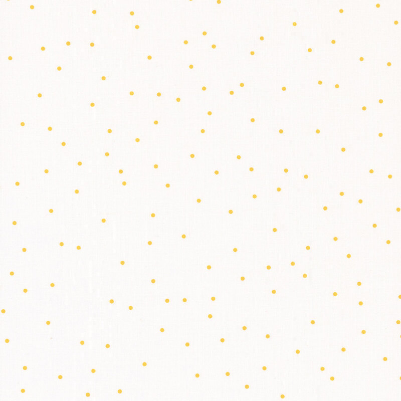 white fabric with scattered yellow dots