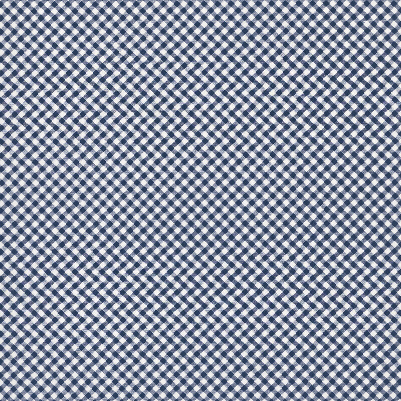 white fabric featuring a navy blue gingham pattern