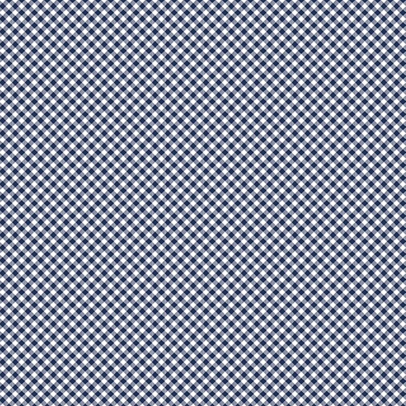white fabric featuring a navy blue gingham pattern