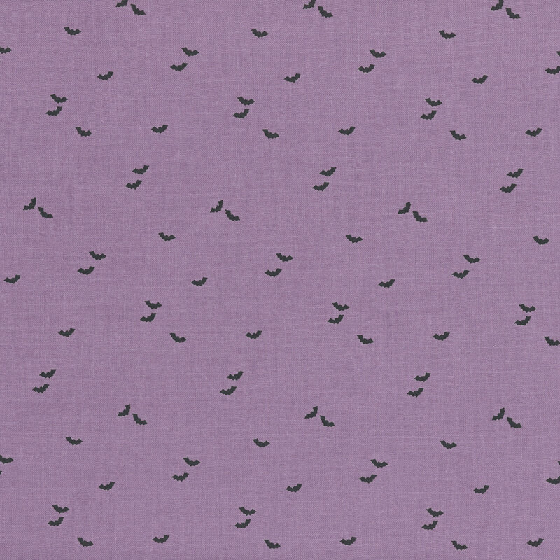 black bats scattered on a light dark lavender background