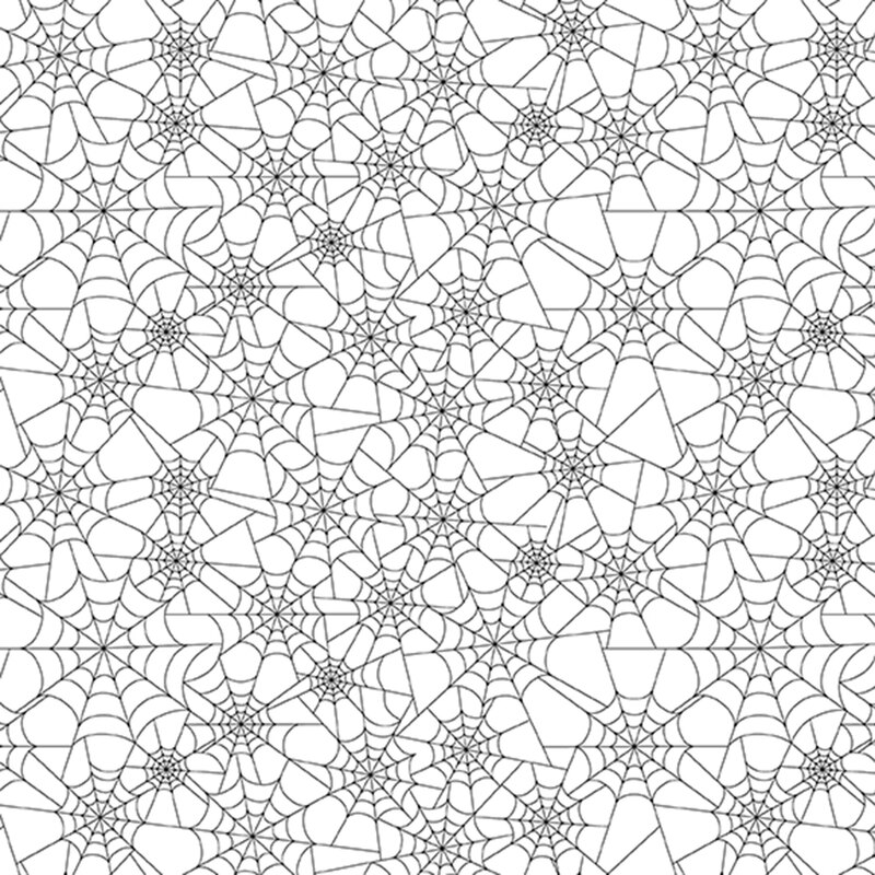 snow white fabric covered in black spider webs