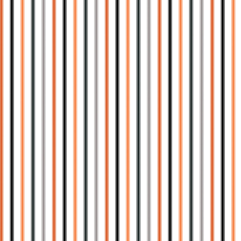 white fabric with alternating stripes in orange, black, and gray
