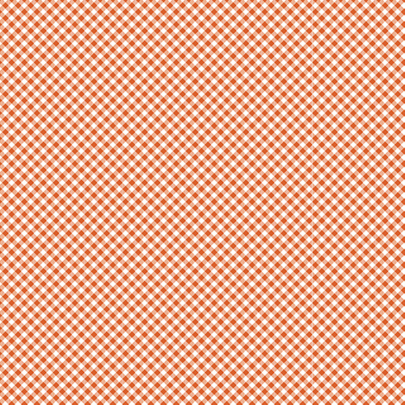 white fabric featuring a orange gingham pattern