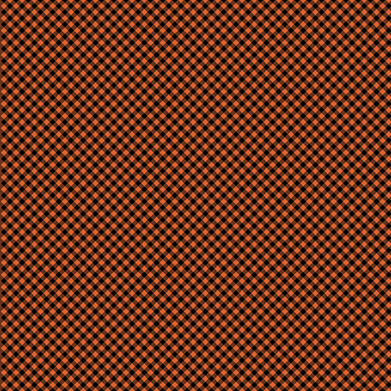orange fabric featuring a black gingham pattern