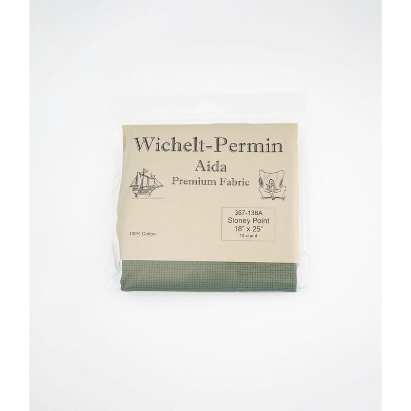 Wichelt 14ct Aida in the color Stoney Point with packaging. 