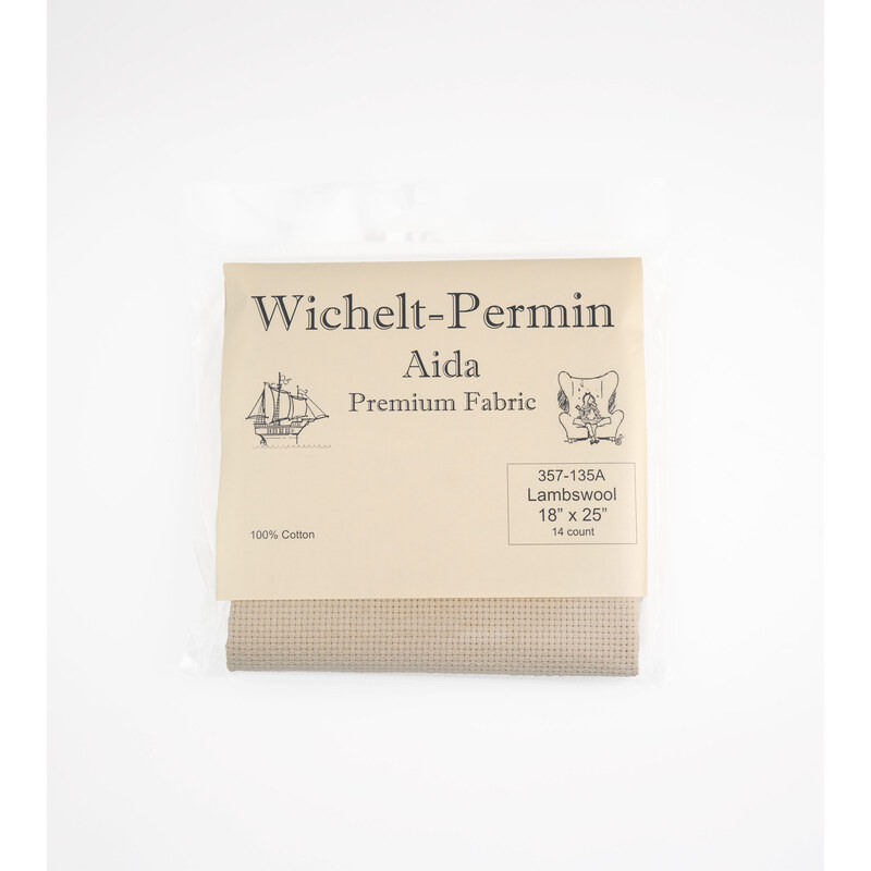 Wichelt 14ct Aida in the color Lambswool with packaging. 