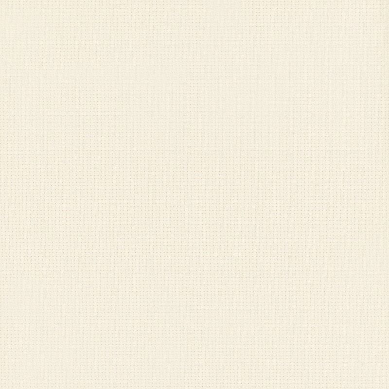 Close up swatch of Wichelt 14ct Aida in the color Ivory. 