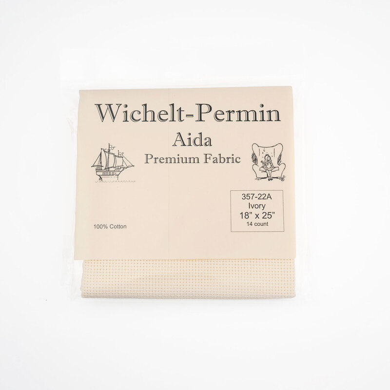 Wichelt 14ct Aida in the color Ivory with packaging. 