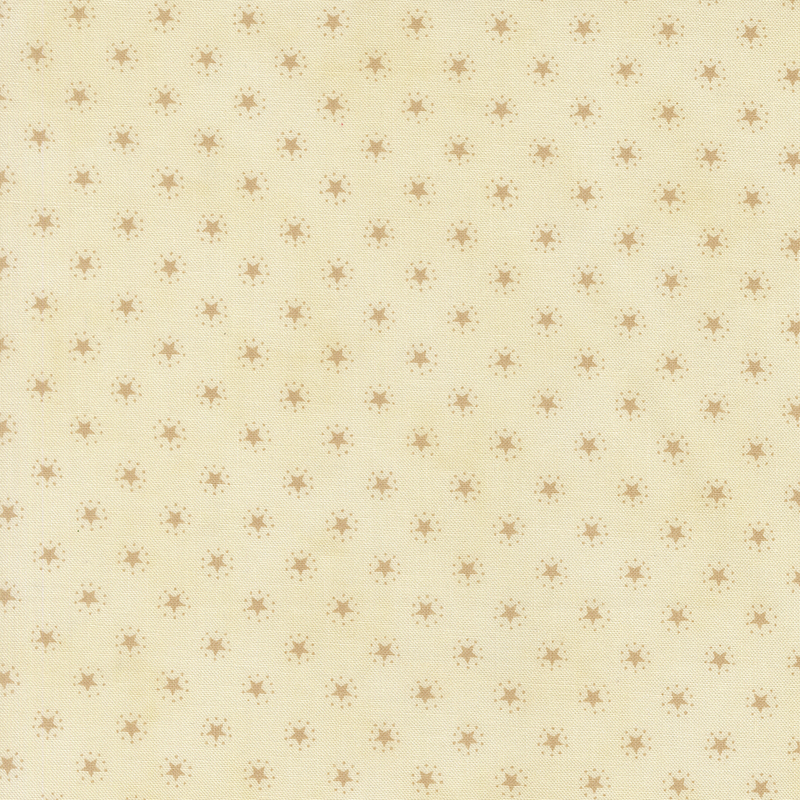 Cream fabric with an evenly spaced pattern of tan stars.