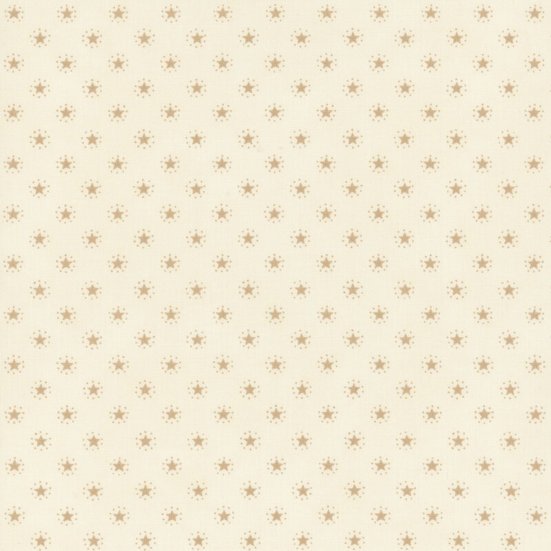 Cream fabric with an evenly spaced pattern of tan stars.