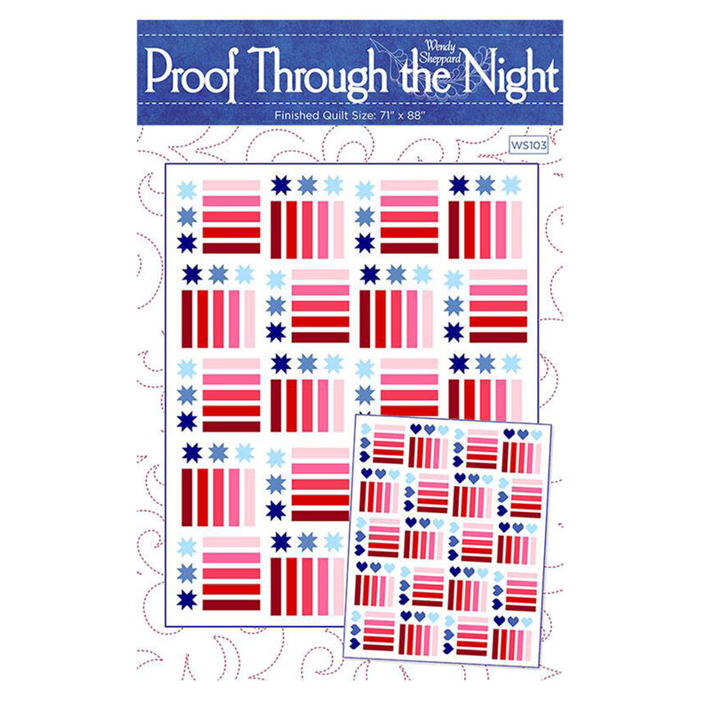 Colorful quilt pattern cover for Proof Through the Night featuring vibrant geometric designs.