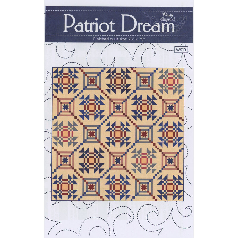 Quilt pattern cover for Patriot Dream featuring vibrant geometric designs.