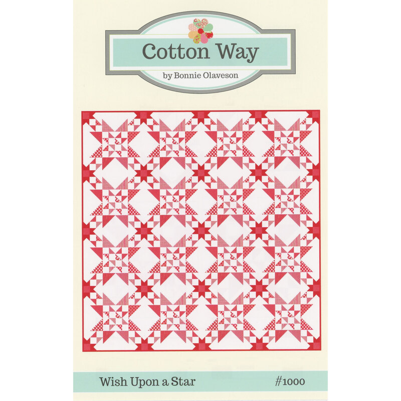 Cover of Wish Upon a Star quilt pattern by Bonnie Olaveson, featuring a red and white star design.