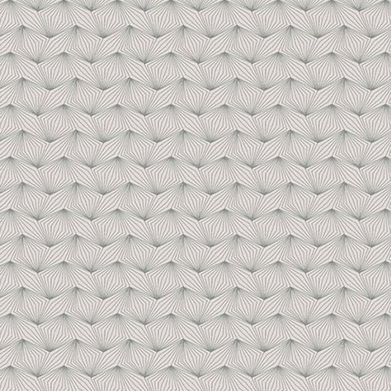 Cream fabric with an abstract gray geometric pumpkin pattern.