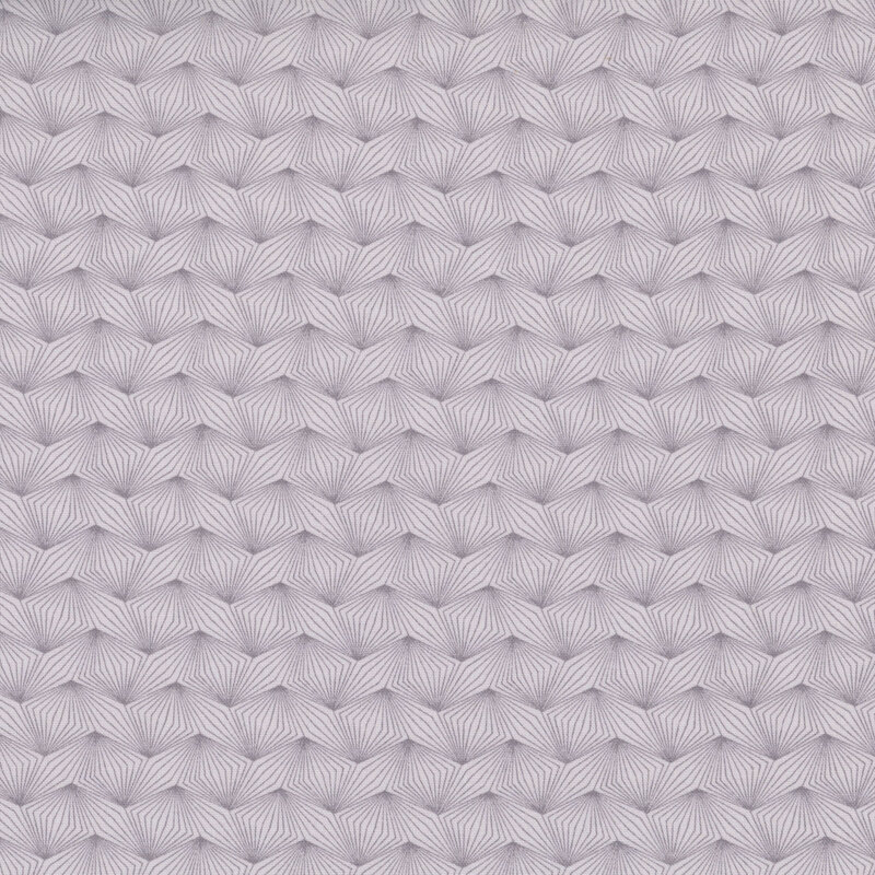 Gray fabric with an abstract tonal geometric pumpkin pattern.