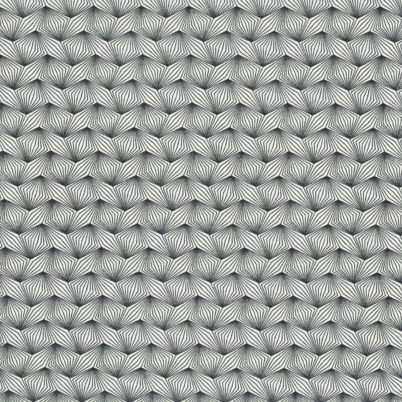 Cream fabric with an abstract black geometric pumpkin pattern.