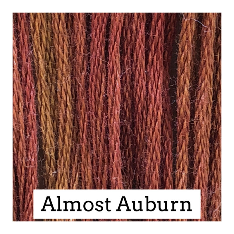 An auburn swatch of Classic Colorworks floss.