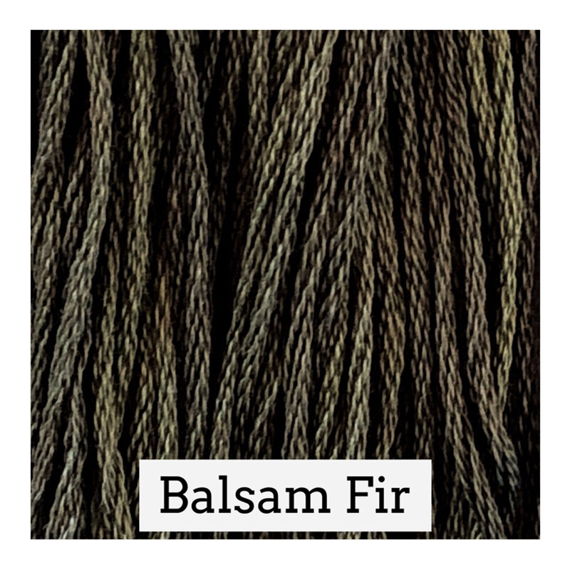 A dark green swatch of Classic Colorworks floss. 