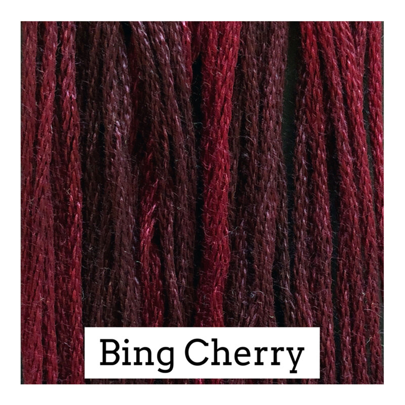 A dark red swatch of Classic Colorworks floss. 