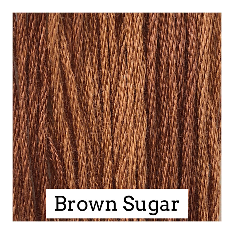 A medium brown swatch of Classic Colorworks floss. 