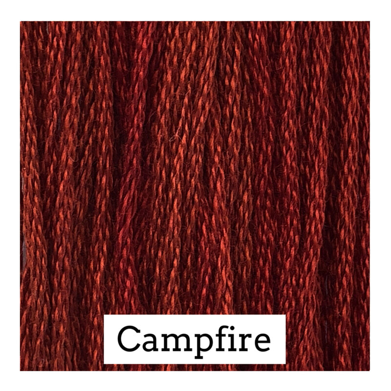 A brick red swatch of Classic Colorworks floss. 