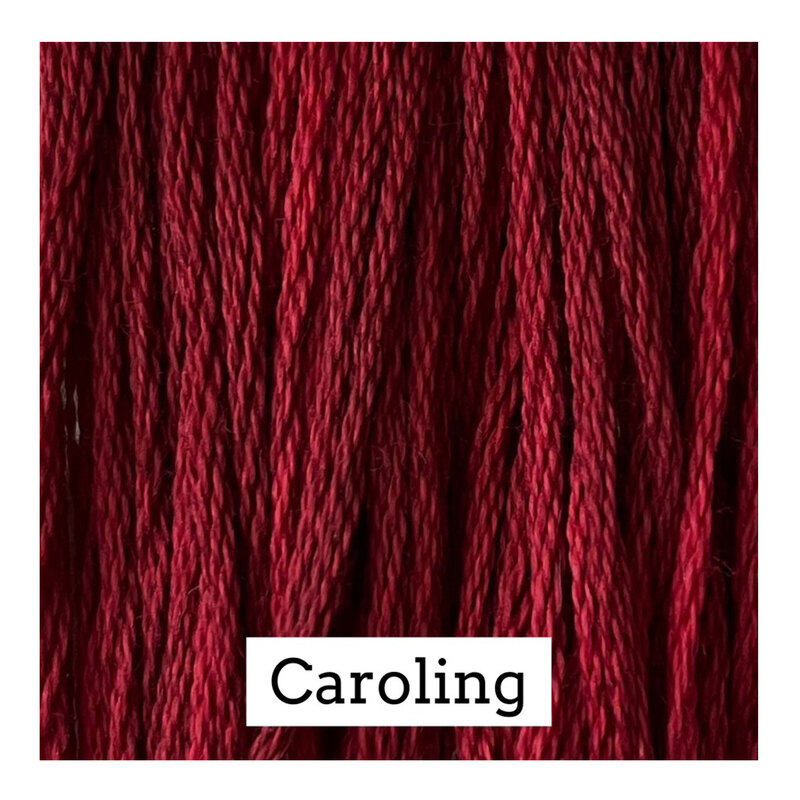 A deep red swatch of Classic Colorworks floss. 