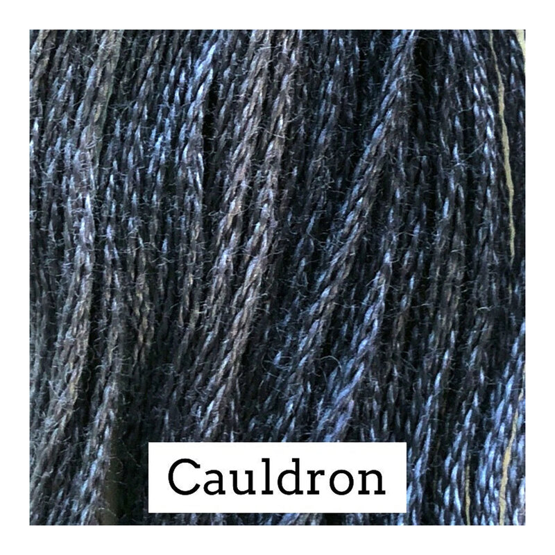 A blue gray swatch of Classic Colorworks floss. 