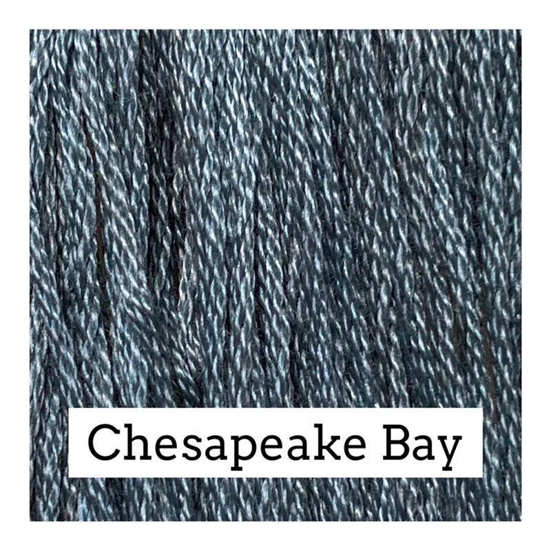 A blue gray swatch of Classic Colorworks floss. 
