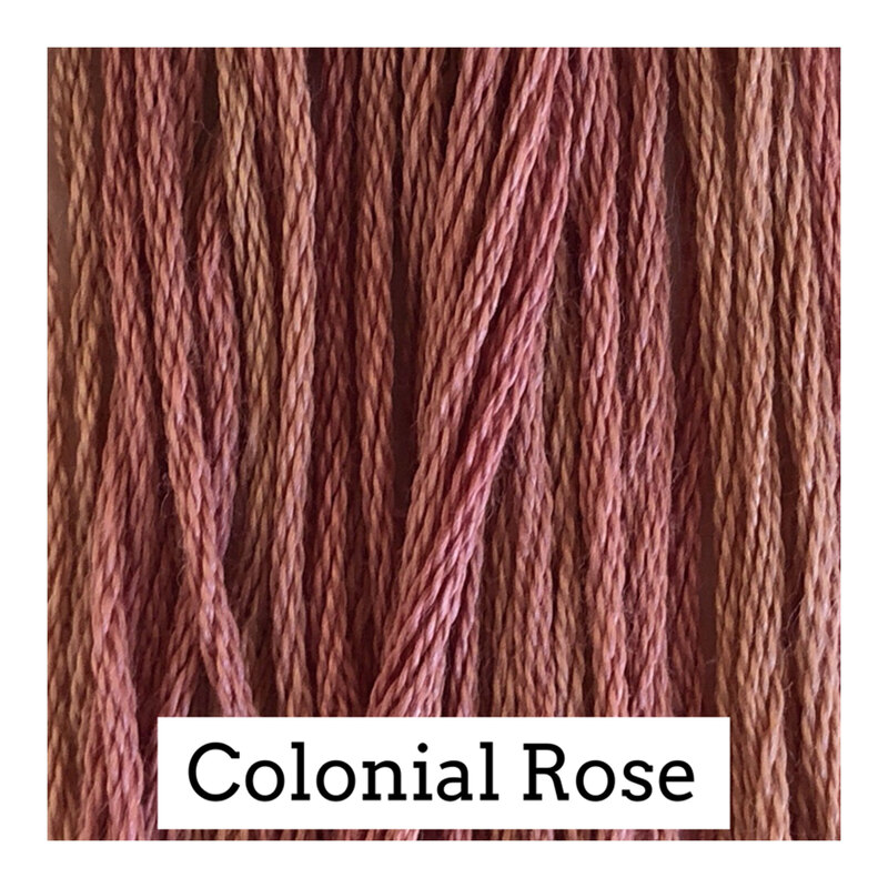 A dusty rose swatch of Classic Colorworks floss.