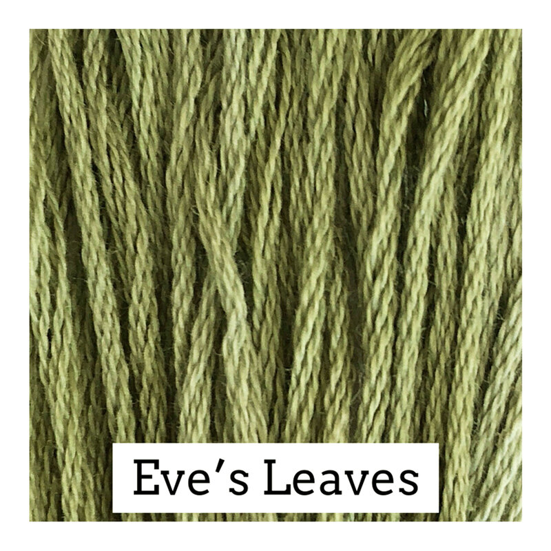 A light leaf green swatch of Classic Colorworks floss. 