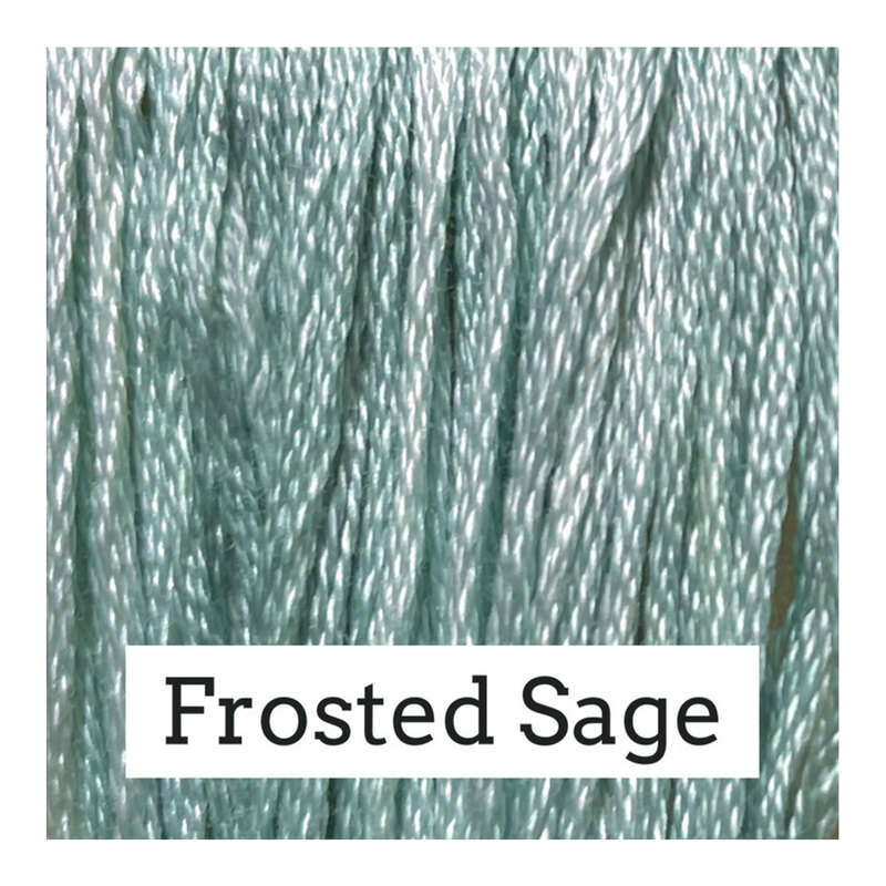 A light mint swatch of Classic Colorworks floss. 