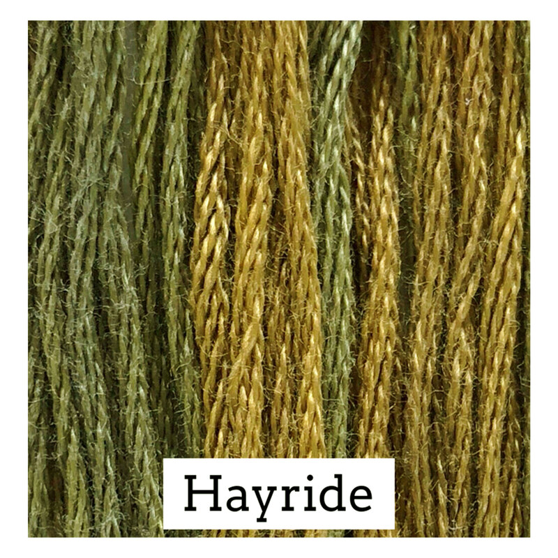 Swatch with green and brown threads