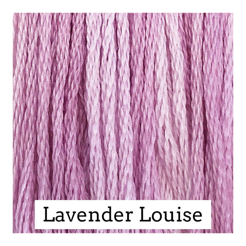 A lavender swatch of Classic Colorworks floss. 