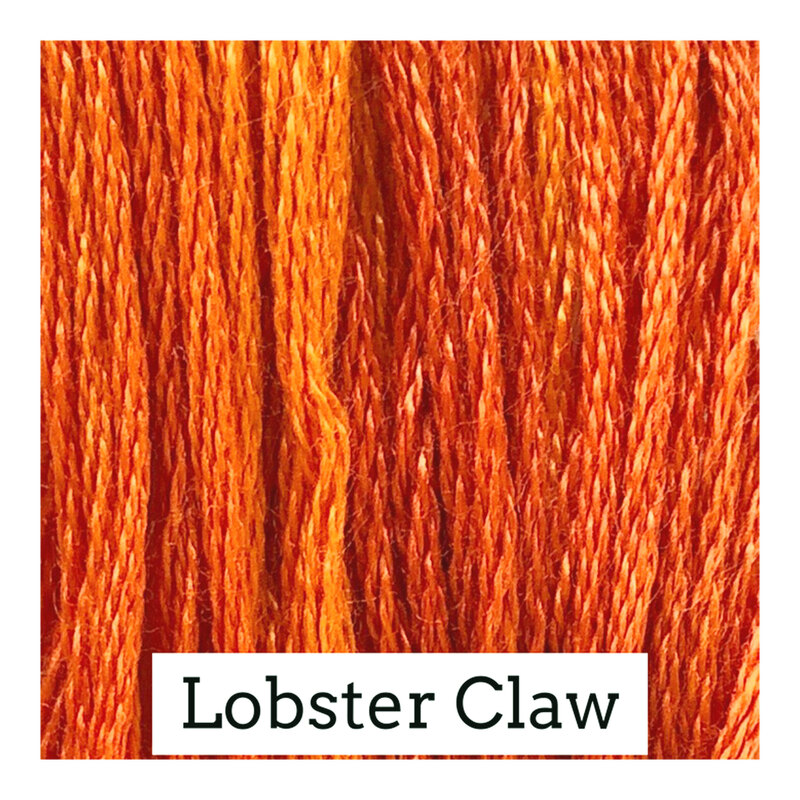 Swatch with bright orange threads