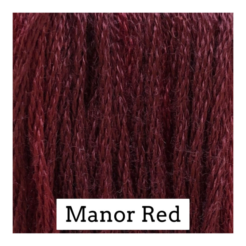 Swatch with dark red threads