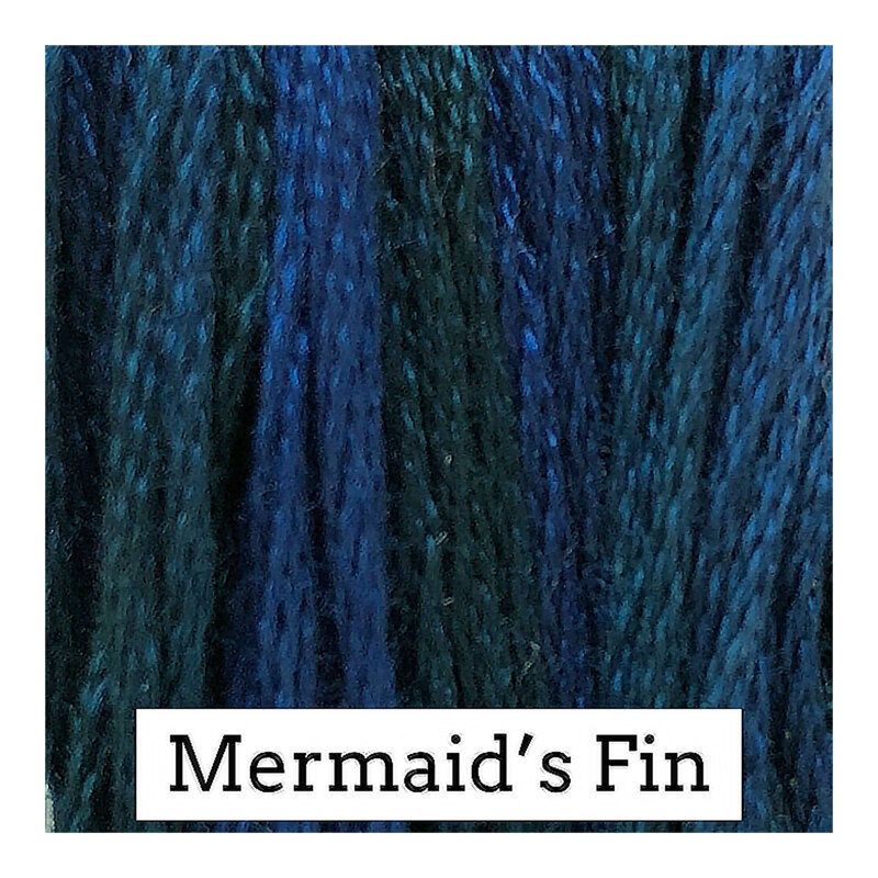A navy blue swatch of Classic Colorworks floss. 