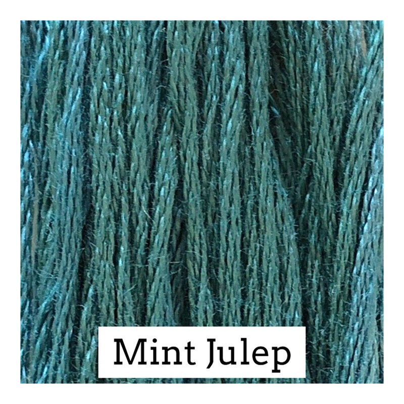 Swatch of teal colored threads