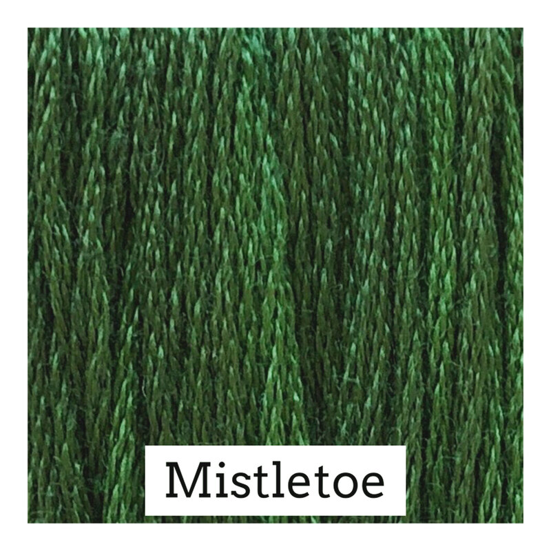 Swatch dark green colored threads
