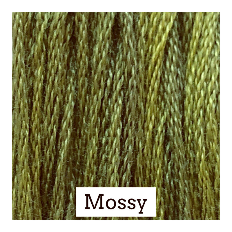 Swatch of green threads