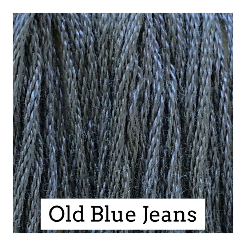 A denim blue swatch of Classic Colorworks floss. 