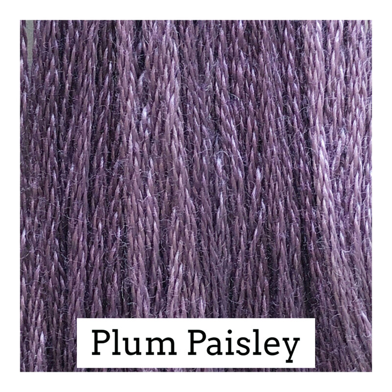 Swatch of light plum colored threads