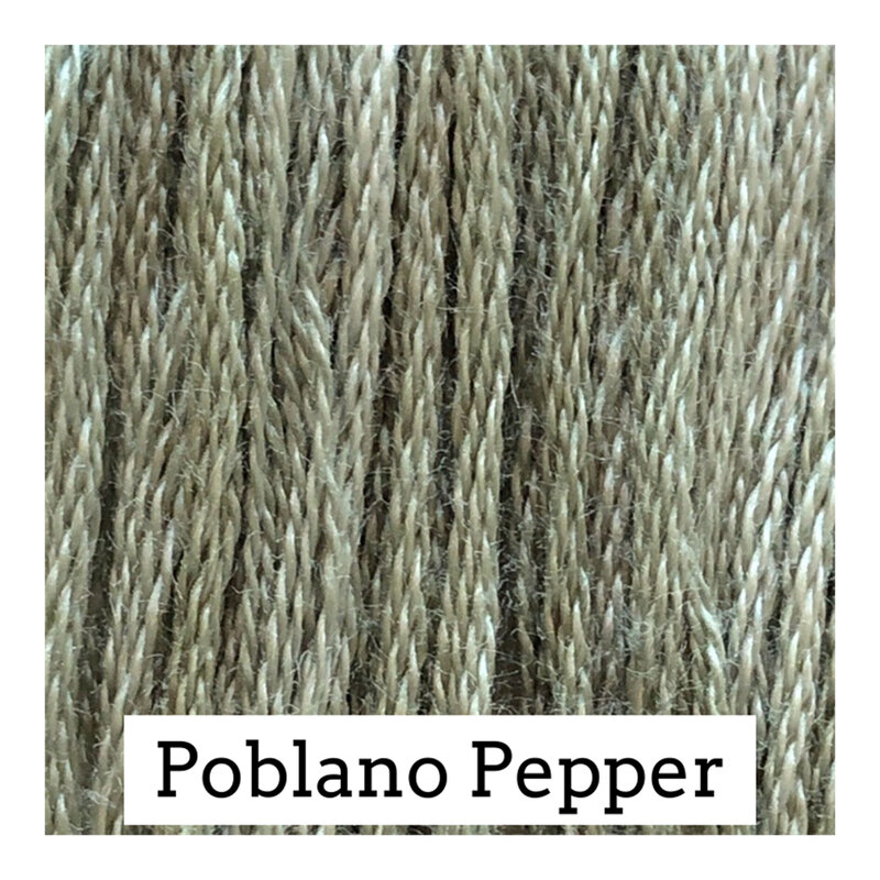 Swatch of green colored threads